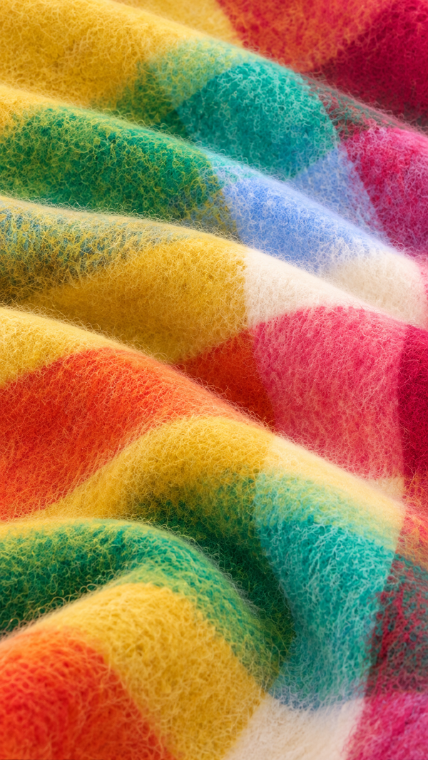 Multicolour Plaid Fringe Scarf