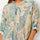 Daphne Women's Boho Patchwork Blouse – Floral Print Button-Up Loose Fit Shirt – Casual Chic - Onze Montreal Green / XS Annick