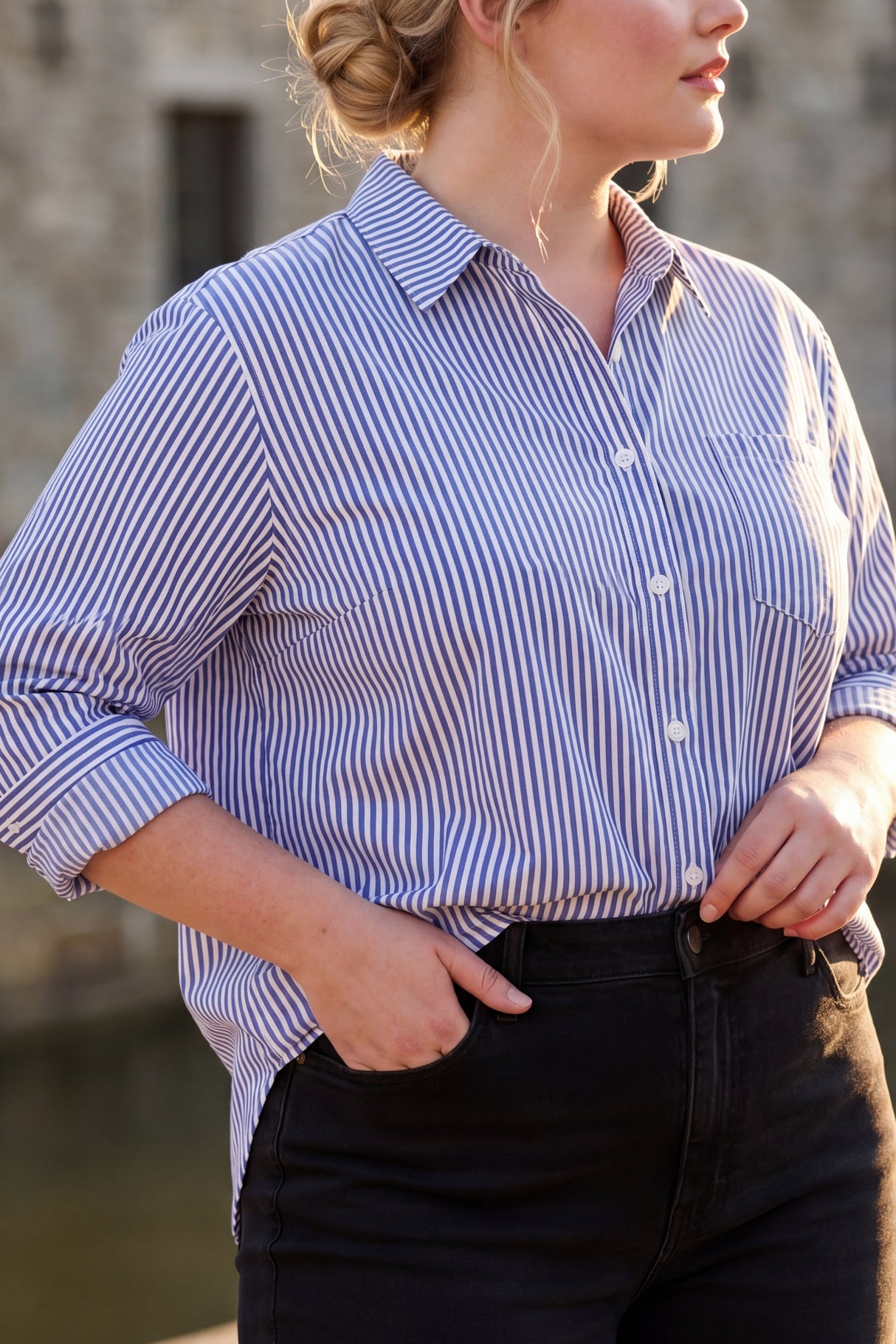 Daria Striped Fit Button Up Shirt