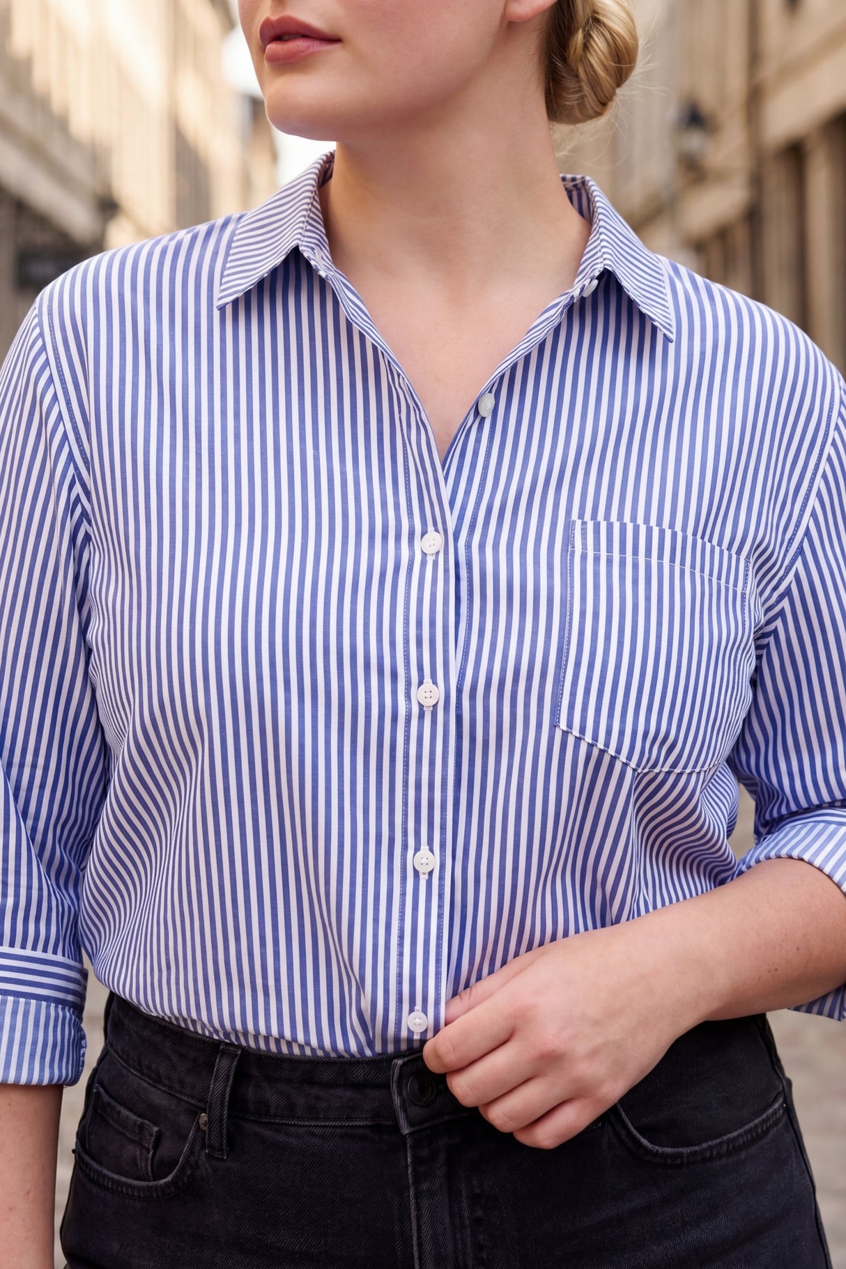 Daria Striped Fit Button Up Shirt