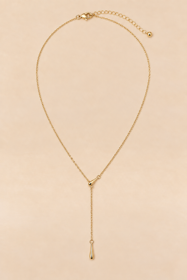 Collier Lasso Doré Pendentif Tombant