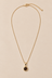 Gold-Tone Round Brown Pendant Necklace