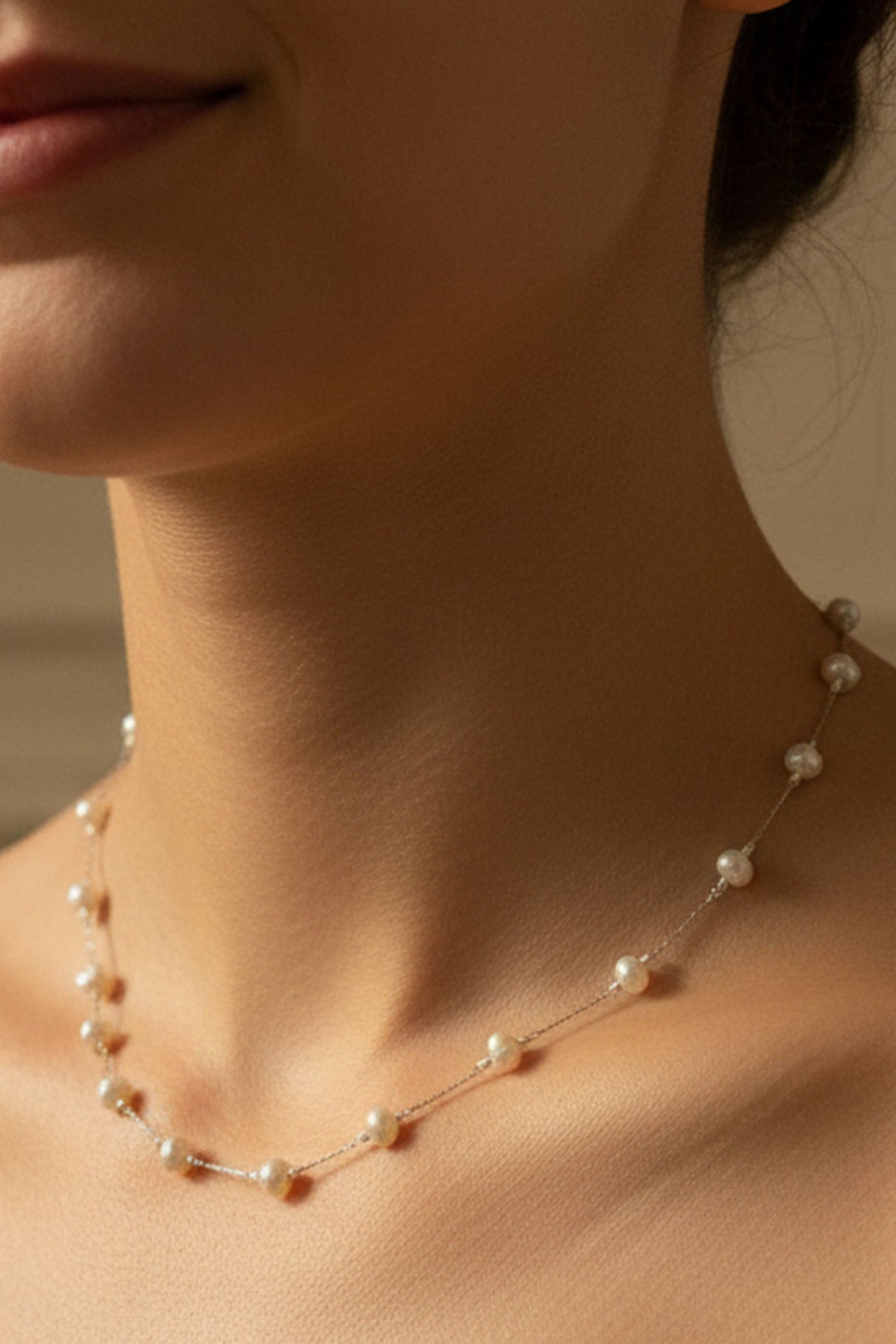 Collier Chaînette Perles Délicates
