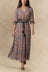 Dina Robe Midi Fente Imprimé Cachemire