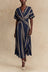 Dixie Robe Longue Décolleté Croisé Rayée