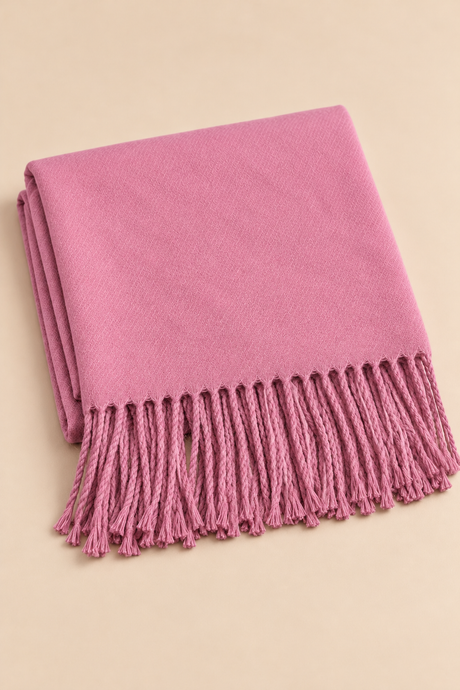 Foulard Rose Franges