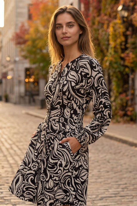 Eleanor Printed Long Sleeve Dress