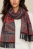 Scarf Paisley Motif Black Fringed