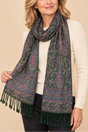 Pashmina Scarf Jacquard Paisley Dark Green