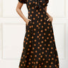 Elena Midi Dress Polka Dot Front Tie Black - healthydessertscatering