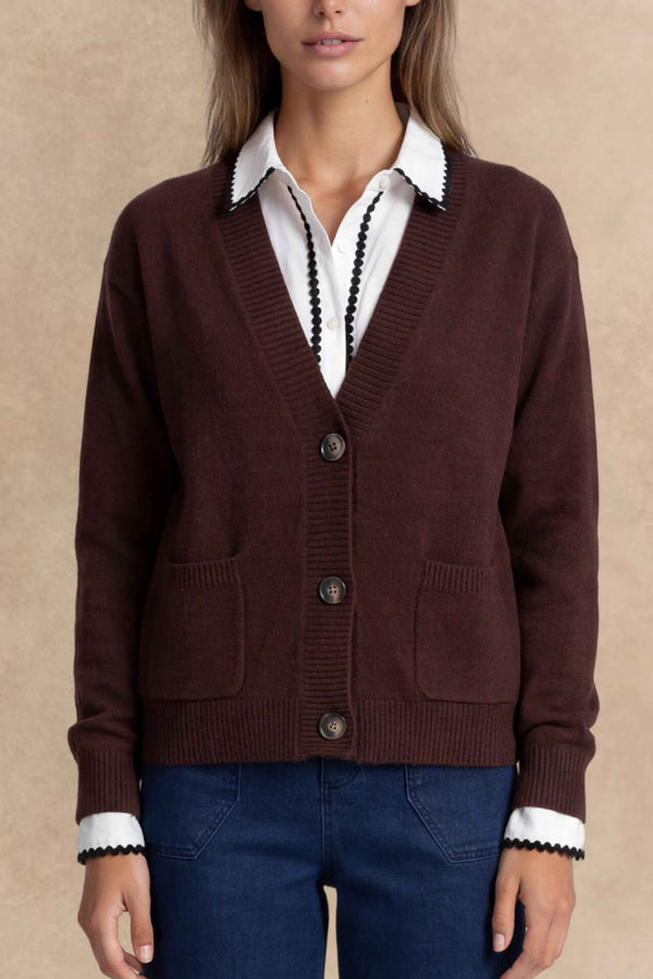 Éliane Button V-Neck Cardigan