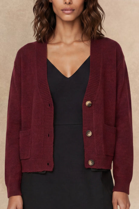 Éliane Button V-Neck Knit Cardigan
