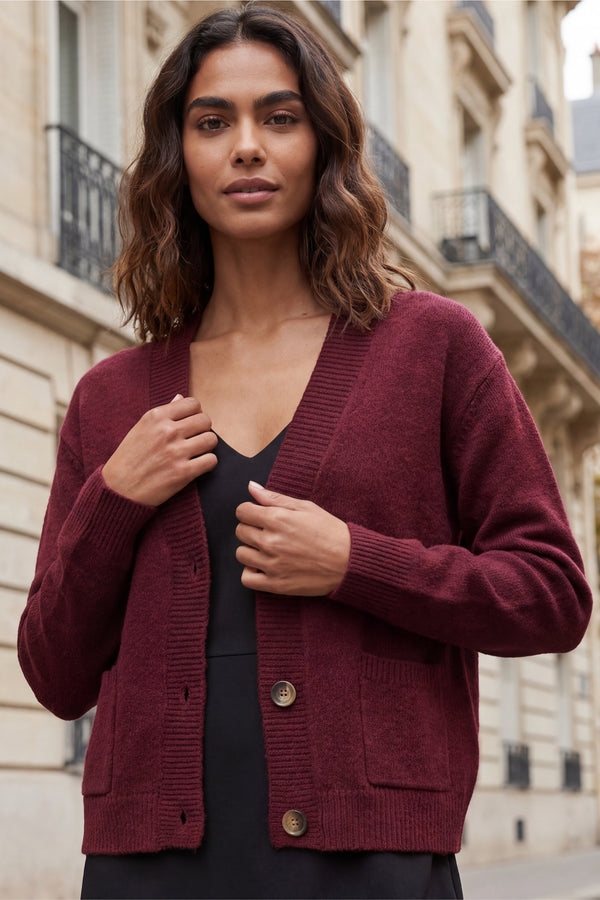Éliane Button V-Neck Knit Cardigan