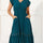 Elise Boho V-Neck Midi Dress - Button Down, Short Sleeve, Pockets - Onze Montreal Green / XS Annick