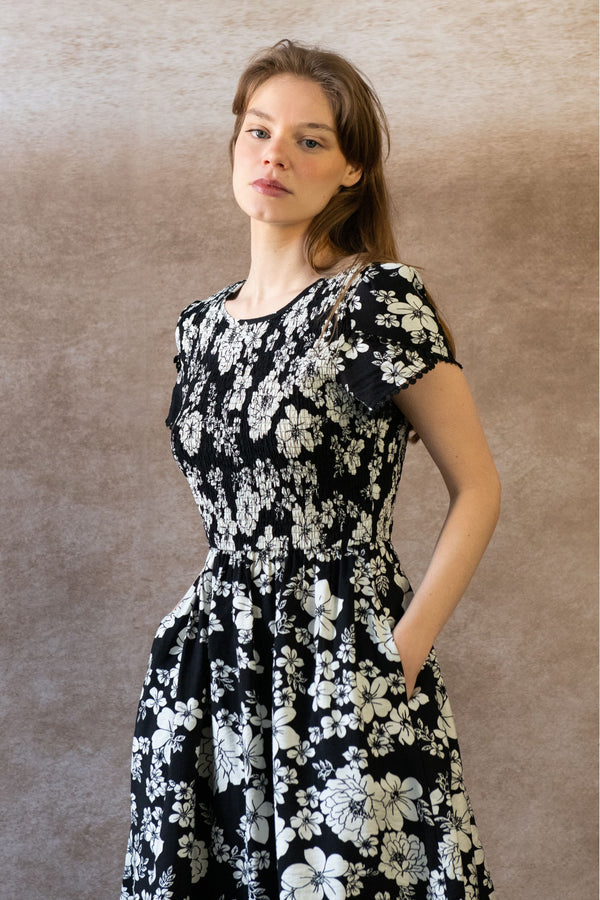Robe fleurie Eloise smockée