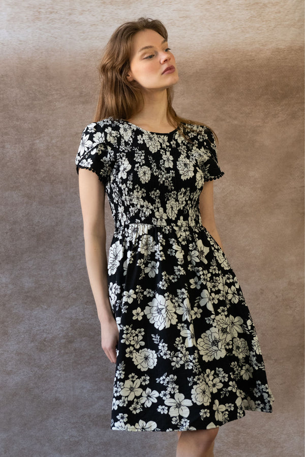 Robe fleurie Eloise smockée
