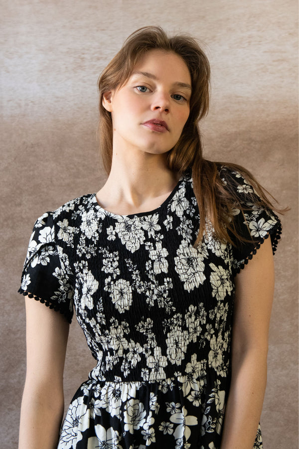Robe fleurie Eloise smockée