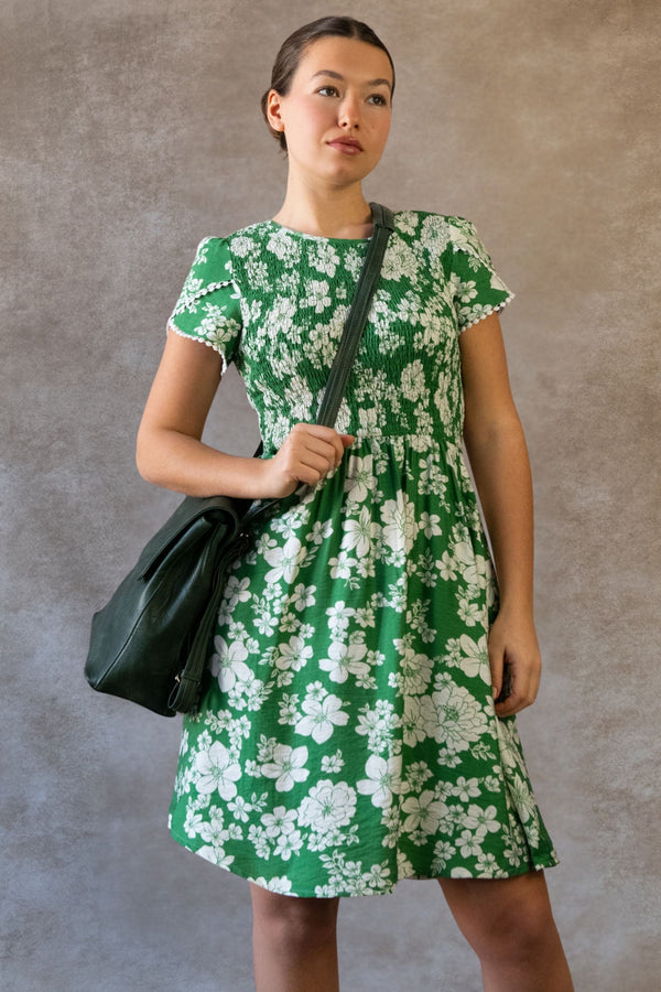 Robe fleurie Eloise smockée