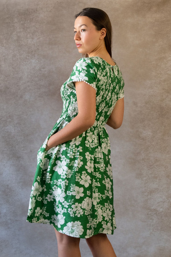 Robe fleurie Eloise smockée