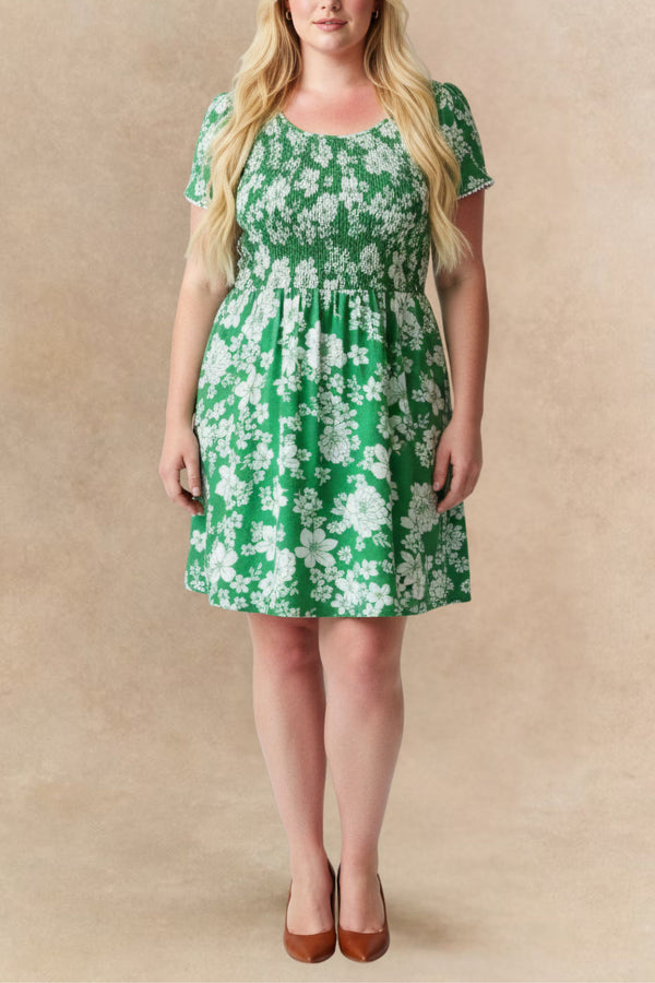 Robe fleurie Eloise smockée