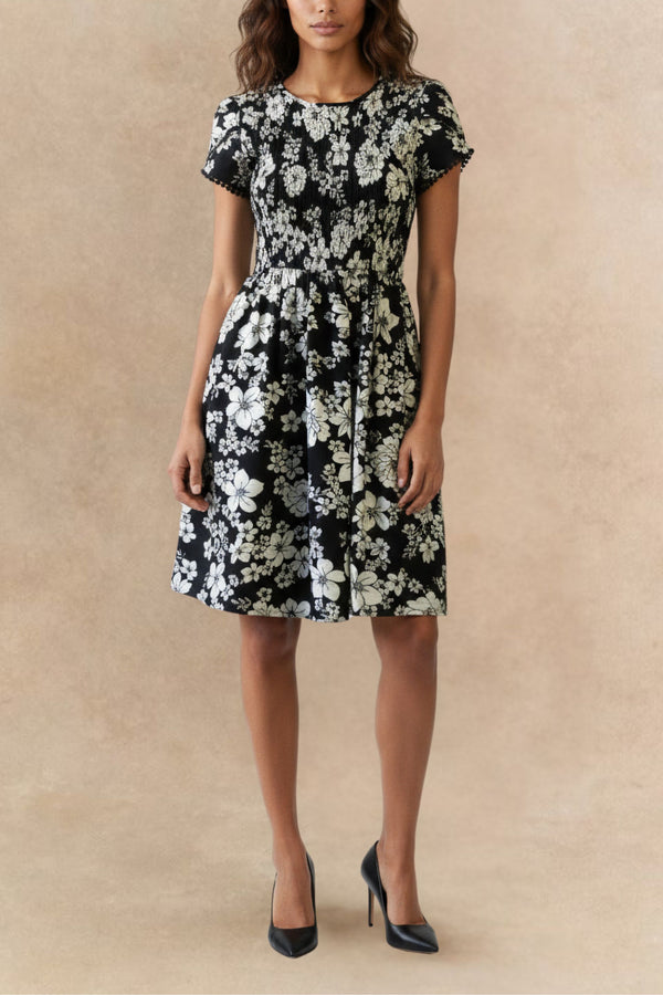Robe fleurie Eloise smockée