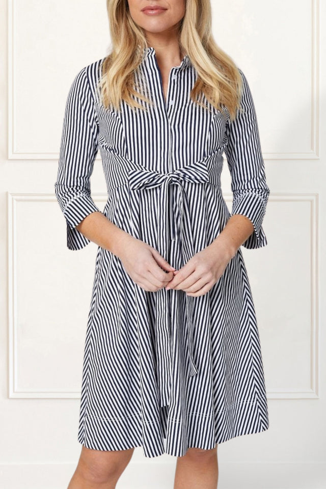 Estelle Shirt Dress Waist Tie Striped