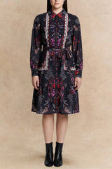 Etna Black Boho Shirt Dress