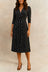 Robe midi portefeuille extensible à pois Evelyn