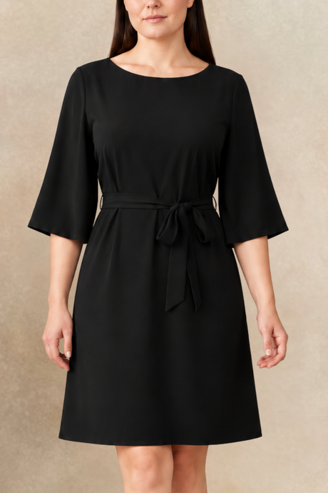 Jennifer Solid Belted Dress