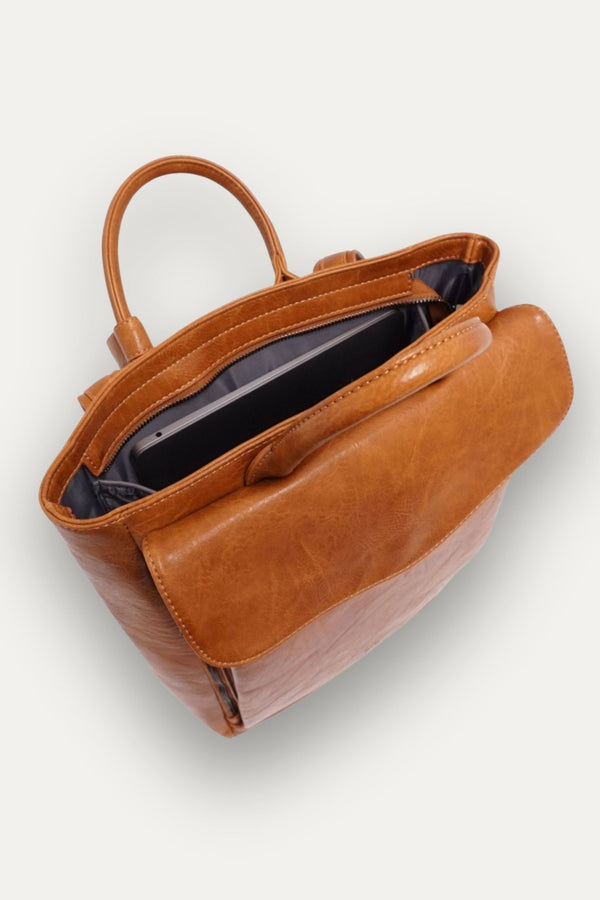 Evie Laptop Backpack Crossbody Flap Front