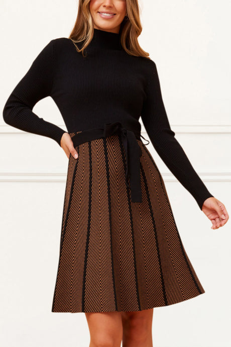 Fiola Dress Knit Solid Mock Herringbone Skirt