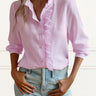 Francine Button Down Ruffled Collar Shirt - Onze Montreal