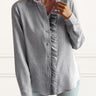 Francine Button Down Ruffled Collar Shirt - Onze Montreal