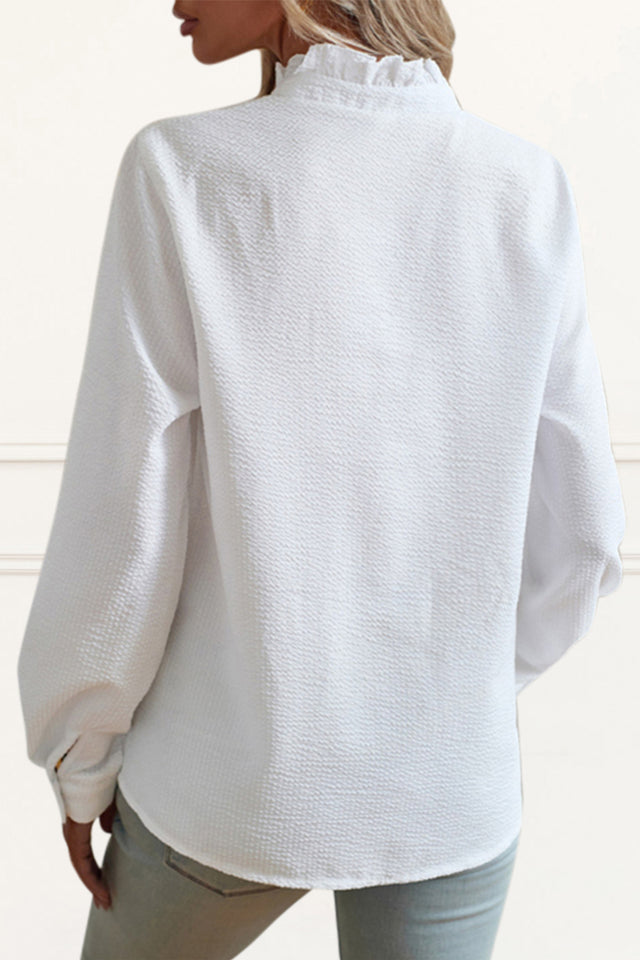 Francine Shirt Button Front Ruffled Collar