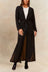 Fanny Long Woven Cover-Up Maxi Cardigan Open Tie Front