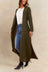 Fanny Long Woven Cover-Up Maxi Cardigan Open Tie Front