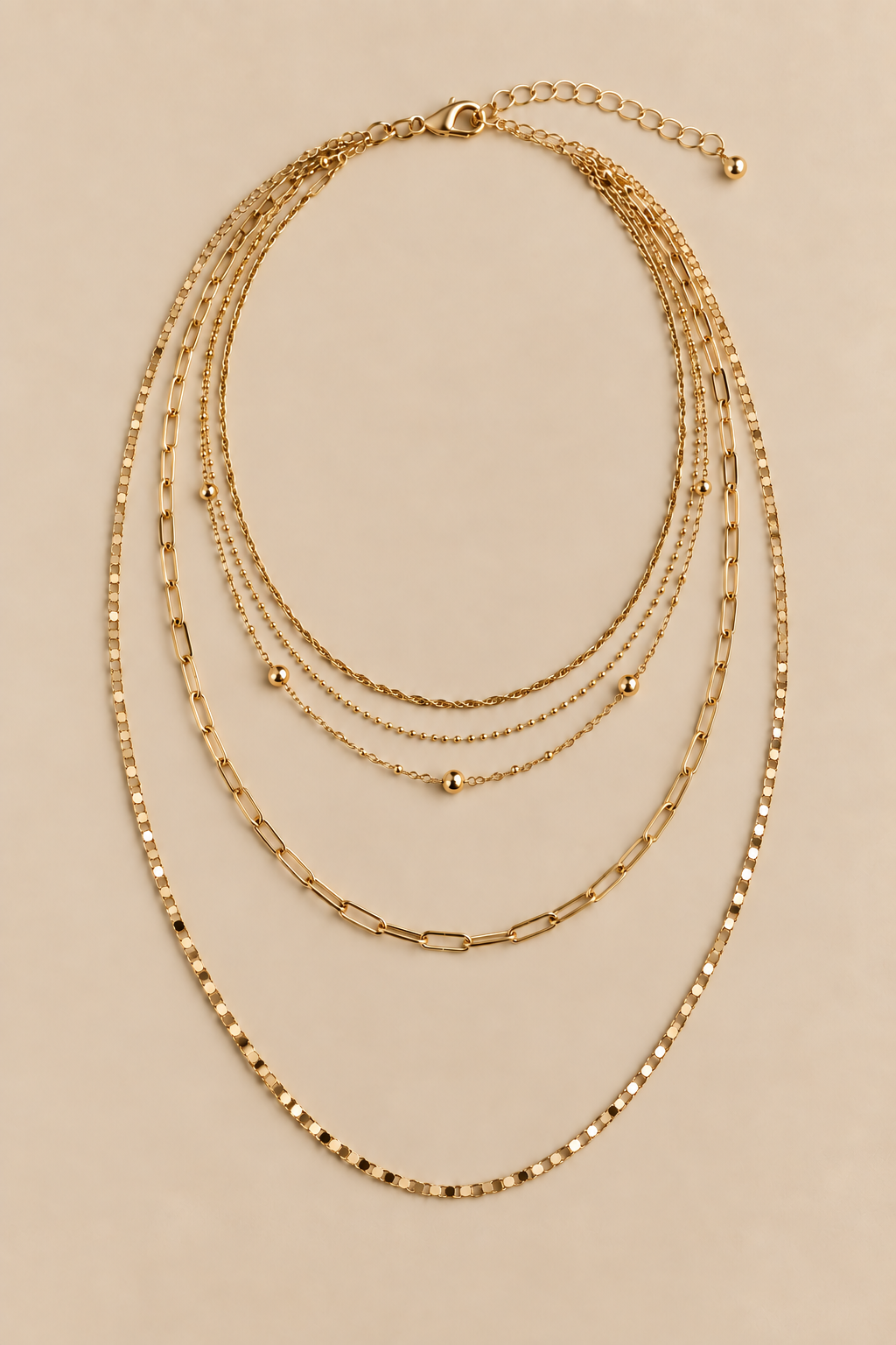 Collier Multirang Chaînes Dorées