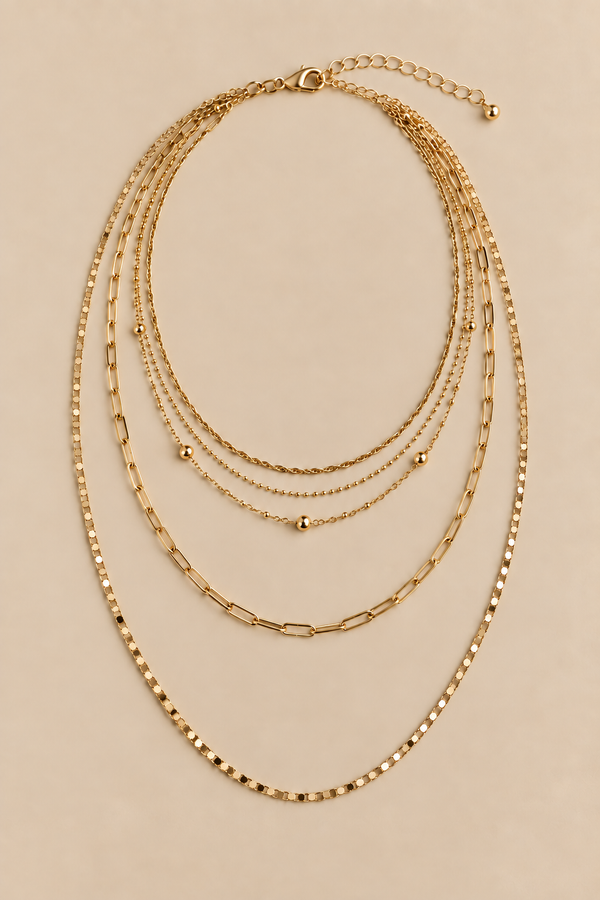 Collier Multirang Chaînes Dorées