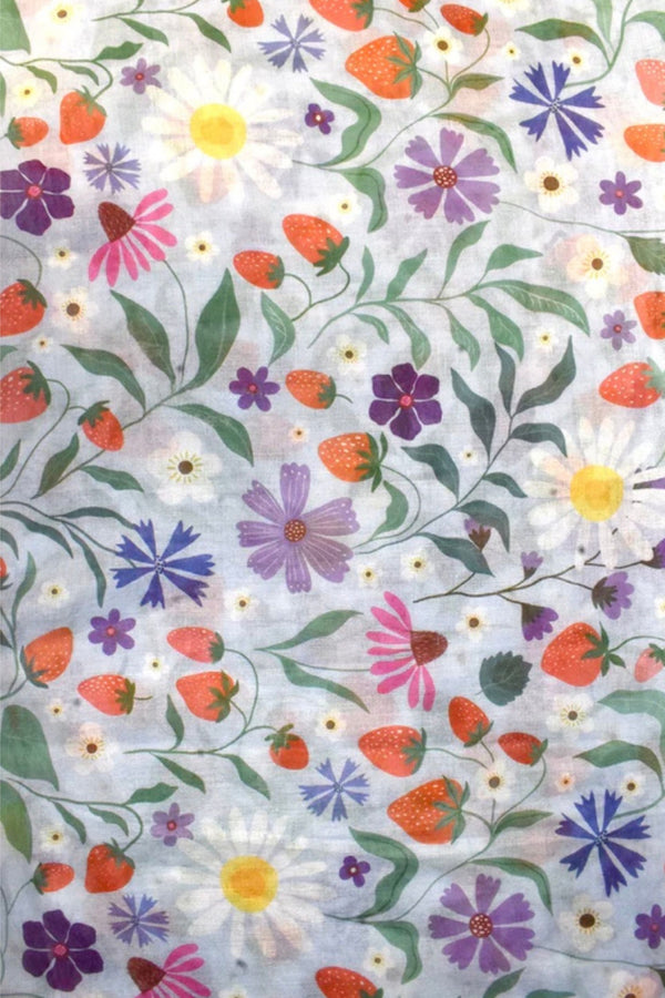Scarf Floral Strawberry Garden