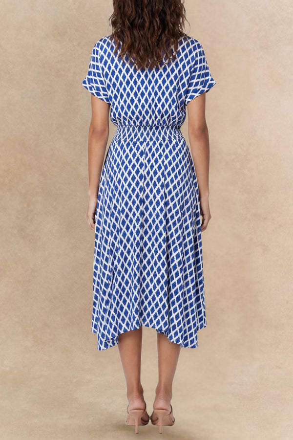 Florence Geometric Print Button Front