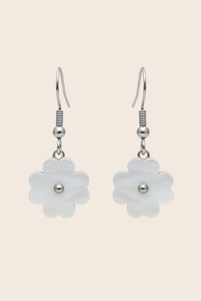 Boucles D’Oreilles Fleur Ivoire