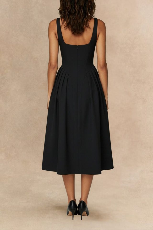 Karyma Robe Midi Evasée Encolure Ornée