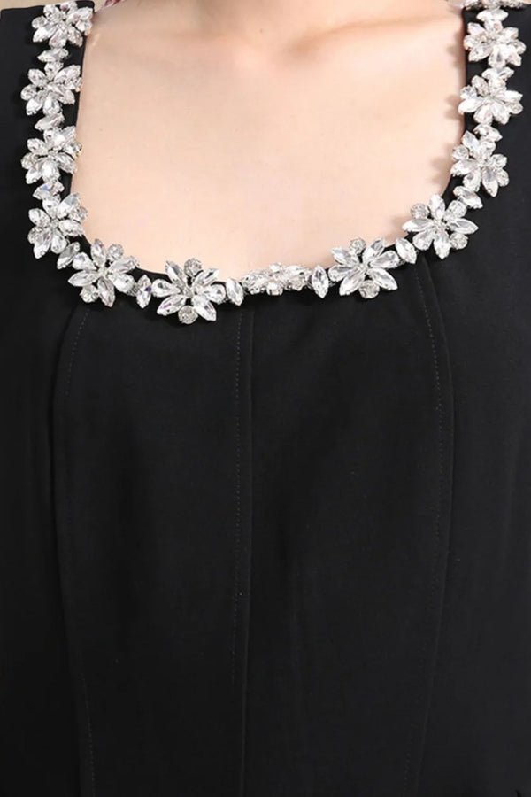 Karyma Robe Midi Evasée Encolure Ornée