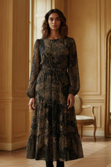 Francesca Black Smocked Dress