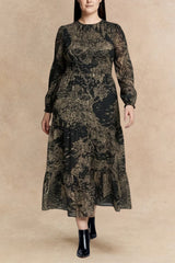 Francesca Black Smocked Dress