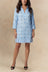 Francine Striped Hem Printed Sleeve Dress