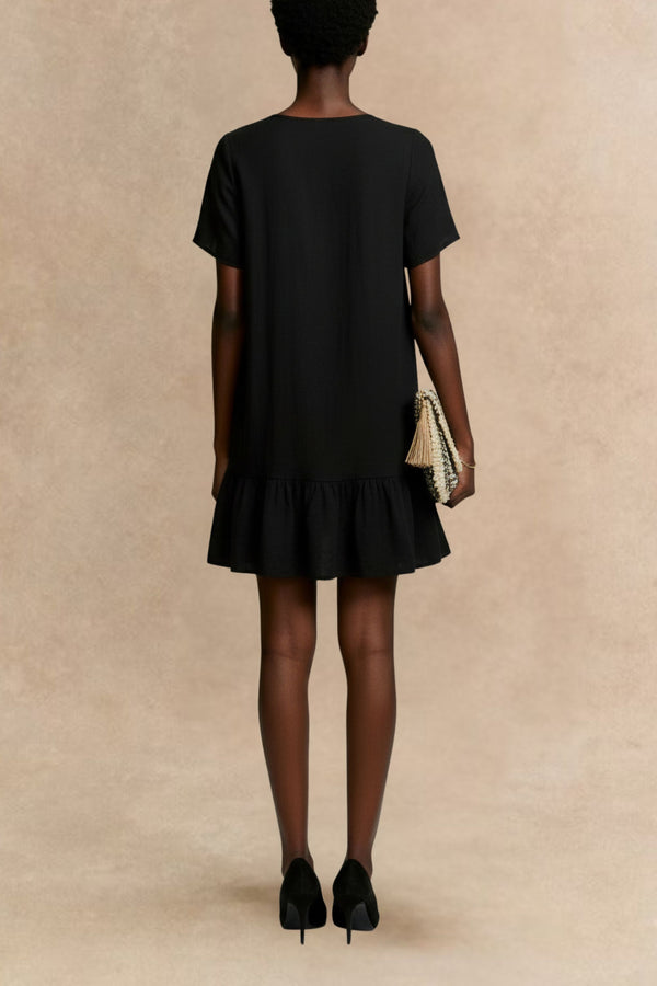 Monique Robe Boutonnée Manches Courtes