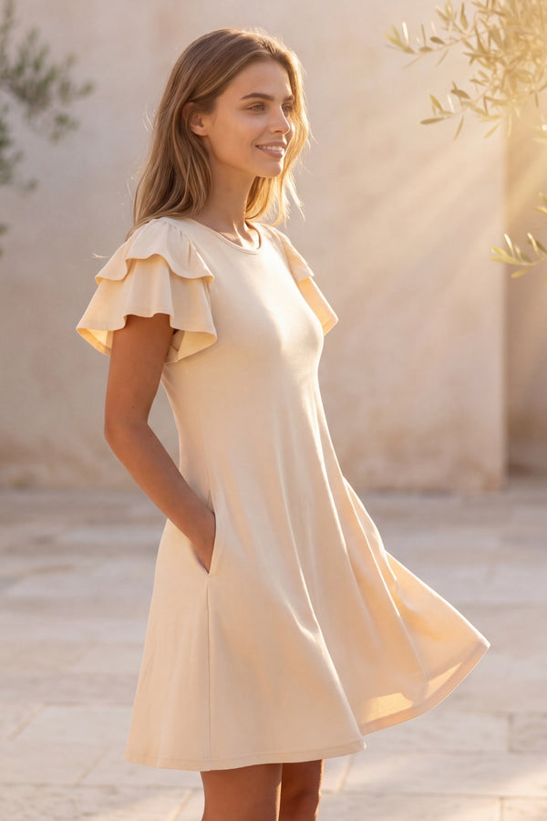 Gladys Double Ruffle Short Sleeve Dress