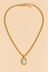 Collier Doré Pendentif Ovale Effet Perle
