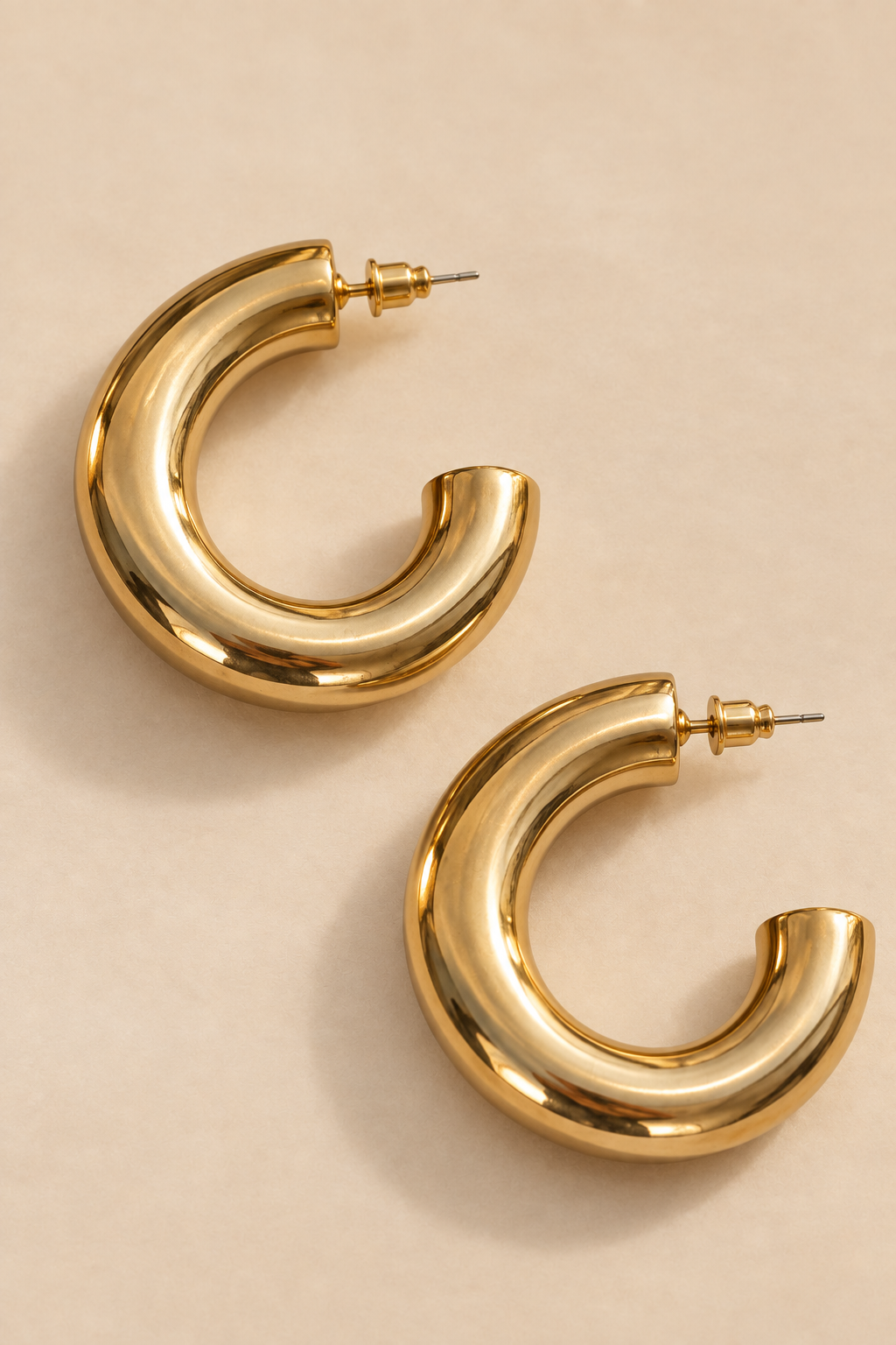 Large Sculpted Hoop Earrings